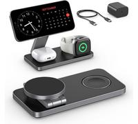 Wireless Charger With Mag-Safe,3 In 1 Charging Station For Apple,Foldable Wireless Inductive Charger For Iphone Air 17 16 15 14 13 12,Apple Watch,Airpods Pro With Quick Adapter