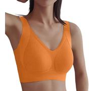 Wireless Comfort Bra for Women Seamless Full Support Without Underwire Plus Size Bras for Everyday and Sleeping, Pink, L(Orange,M)