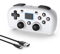 Wireless Controller For Ps4,Mini Style Ps4 Gamepad Compatible With Ps4/Pro/Slim,Pc Game Remote For Window10/8/7,Gaming Controller With Dual Vibration/6-Axis Sensor/Audio Function(White)