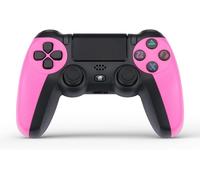 Wireless Controller For Ps4 / Ps3 / Pc/Mobile - Dualshock Vibration, Fonction De Détection 6 Axes, Lumière Led, Écran Tactile, Prise Casque, Câble De Chargement Inclus - Rose