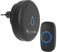 Wireless Doorbell Outdoor Waterproof Transmitters With Plug-In Receiver,Ip55 Waterproof Set,3 Alarm Modes And 2 Ringer Setting Modes,Black