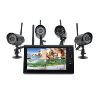 Wireless Home Security Camera System "Securial" - 4x Indoor Wireless Cameras, 7 Inch Wireless Monitor, Built-in DVR