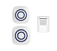 Wireless Home Security Driveway Alarm, Enegg Entry Alert, Visitor Door Bell Chime with 2 Plug-in Receiver and 1 PIR Motion Sensor Detector Alert System, Quality Sound and LED, 38 Melodies