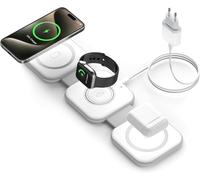 Wireless Induction Charger-3 In 1 Foldable Magsafe Charging Station Replacement For Iphone 16/15/14/13/12/11/Pro/Max/Plus,Watch Ultra 10/9/8,Earbuds Pro 4/3,With 20w Plug And 1m Cable