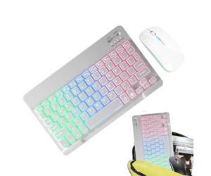 Wireless Keyboard and Backlit, 7 Colors Key Board with 2 Light Modes, Slim Portable Computer Keyboards, for School, Office, Business & Game, for Efficient Typing