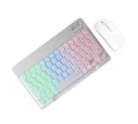 Wireless Keyboard and Mouse Backlit - 7 Colors Keyboard with 2 Light Modes | Slim Portable Computer Keyboards and Mouse Set for School, Office, Business, Games, Home, Laptop, PC Use