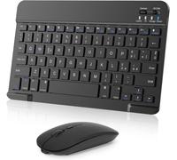 Wireless Keyboard and Mouse, Portable Slim Rechargeable Bluetooth Keyboard Tablet Universal for iPad/Tablet/PC/iOS/Android/Windows/Samsung Tab/Lenovo, Italian Layout, Black