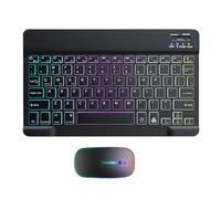 Wireless Keyboard - Wireless Keyboard mouses | Lighted Set 7 Color RGB Mouses, 2 Light Modes Keyboards, Slim Portable Design, Quiet Keys, Ideal for School Business