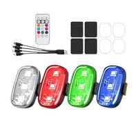 Wireless LED Lights - 4 Pack RGB Warning Lamps | Remote Control Rechargeab