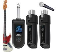 Wireless Microphone Transmitter - Microphone System Plug-on | Rechargeable Miç Set , Ďual Cordless Handheld Dynamic Microphones,Karaoke Miç System With Rechargeable Receiver,160ft,for Singing