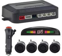 Wireless Parking Assist,Reverse Assist With 4 Pdc Rear Parking Sensors,Total Distance Alert Kit With Wireless Led Display (Black)