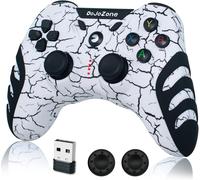 Wireless Pc Controller, Pc Ps3 Controllers With Hall Effect Joystick/Dual Vibration, 2.4G Gamer Controller For Windows 11/10/8/7, Ps3, Steam, Laptop, Raspberry Pi, Android Tv/Tv Box, White