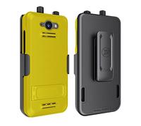 Wireless ProTech Coque compatible avec Sonim XP5PLUS (XP5900) (versions bouton et sans bouton), étui de protection et clip ceinture avec béquille et protecteur d'écran (jaune)