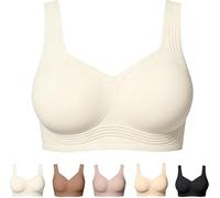 Wireless Push up Bras Super Firming Bra Full Coverage Wireless Bras Comfortable Push up Bras for Women (White,4TG)