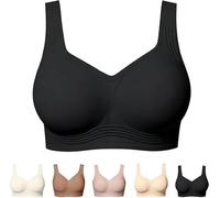 Wireless Push up Bras Super Firming Bra Full Coverage Wireless Bras Comfortable Push up Bras for Women (Black,Grand)