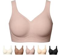 Wireless Push up Bras Super Firming Bra Full Coverage Wireless Bras Comfortable Push up Bras for Women (Pink,TG)