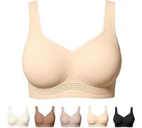 Wireless Push up Bras Super Firming Bra Full Coverage Wireless Bras Comfortable Push up Bras for Women (Nude,TG)