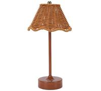Wireless Rattan Table Lamp - Rechargeable Dimmable Desk Light for Ambiance | 120 Lumen Artificial Rattan Shade with Adjustable Brightness & Portable Design for Living Room Office Home Reading