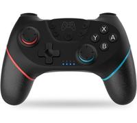 Wireless Switch Controller-Switch/OLED/Lite/Pro with Wake Function,Macro Settings,Bluetooth,6 Axis,Turbo Function,Dual Shock,Dual Vibration,LED Indicators-Black (Red and Blue)