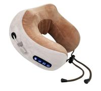 Wireless U Shaped Neck Massager - USB Rechargeable Electric Massage Pillow | 3-Level Adjustable Intensity for Shoulder Neck | For Travel Home Office Driving, Simulates