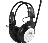 Wireless/Wired FM Radio Headphones,Foldable Overhead Headphones with FM Radio Receiver,Digital AM/FM Radio Earmuffs with Noise Reduction LCD