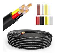 Wirelume 16AWG 4x1,5 mm² Fil électrique 4 conducteurs 5V/12V/24V Câble d'alimentation toronné PVC 10FT/3M Câble en cuivre étamé basse tension Gaine ronde Câble pour pièce humide à paroi mince