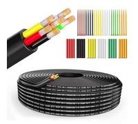 Wirelume 18AWG 6x0.75 mm² Fil électrique 6 conducteurs 5V/12V/24V Câble d'alimentation en PVC toronné 5FT/1,5Meter Câble en cuivre étamé basse tension Gaine ronde Câble mince