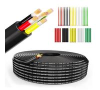 Wirelume 22AWG 5x0,3 mm² Fil électrique 5 conducteurs Câble d'alimentation en PVC toronné 5V/12V/24V Câble en cuivre étamé basse tension 50FT/15M Gaine ronde Câble mince