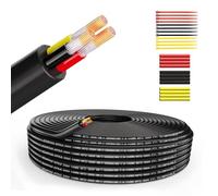 Wirelume fil électrique 2 mm² Câble d'Extension 14 AWG Fil Cuivre étamé sans oxygène en PVC tressé à 3 conducteurs basse tension 5V/12V/24V/300V 9,14 m/30 pieds