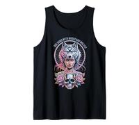 Wires and Wolves Cyber Woman Wolf Skull Tech Dream Rose Débardeur