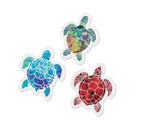 WIRESTER Lot de 3 éponges de nettoyage de cuisine réutilisables, multi-usages, éponge à récurer mignonne pour la maison, les meubles, la vaisselle, tortues galaxie, tortues rouges, tortues de mer