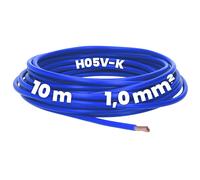wiring cable H05V-K 1 mm² dark blue 10 m flexible PVC stranded 1 mm² thin wiring single cable single wire single wire single wire
