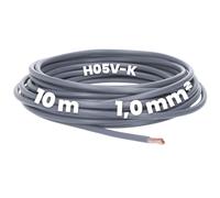 wiring cable H05V-K 1mm² grey 10 m flexible PVC stranded 1 mm² thin wire wiring single wire single wire single wire fire retardant switch wire