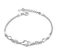 wiroouia Bracelets en forme de cœur pour femme, bracelet à maillons en de zinc, accessoires de bijoux pour filles, adolescents, couples, mariage, anniversaire, Saint-Valentin, amie, Refer to