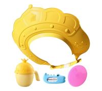 wiroouia Chapeau de douche pour, chapeau de shampoing pour,Visière de bonnet de bain avec jauge de température de l'eau et tasse à shampoing | Casquette de visière de sécurité avec brosse à
