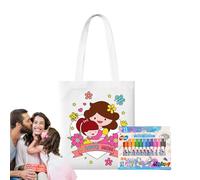 wiroouia Sac en Toile à Peindre et Personnaliser, Sacs Fourre-Tout en Toile à Peindre, Activité Créative Fête des Mères avec Stylos Peinture Garçons Filles Maison École Maternelle