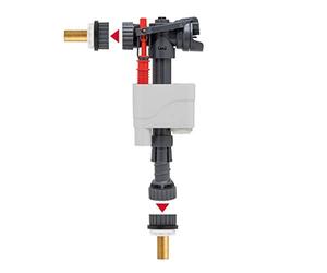 Wirquin 10723731 Chasse d'eau wc robinet flotteur à alimentation latérale et basse Doblo, gris