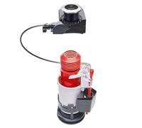 Wirquin 10723882 Mécanisme chasse d'eau wc double chasse avec bouton poussoir à câble Tronic, gris