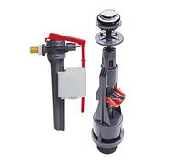 Wirquin 10723887 Chasse d'eau wc complète mécanisme wc simple chasse Aquacontrol & robinet flotteur à alimentation latérale Jollyfill, gris