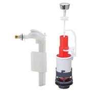 Wirquin 10724037 Chasse d'eau wc complète mécanisme wc simple chasse MP & robinet flotteur à alimentation latérale F90, blanc et rouge