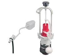 Wirquin 10724139 Mécanisme WC Double Chasse MVB Robinet Flotteur F12 Chromé | Robinet levier latéral, installation facile, économie d'eau, fabriqué en France