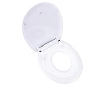 Wirquin 20719572 Abattant WC Family blanc avec fermeture ralentie, réducteur enfant, déclipsable et charnières en plastique