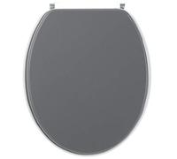 Wirquin 20719739 Abattant WC Woody en MDF Bi Color gris anthracite et gris clair en MDF forme U avec charnières en inox