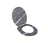 Wirquin 20720370 Abattant WC Woody gris en fibre de bois effet marbre avec charnières inox