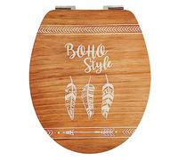 Wirquin 20722718 Abattant WC Diplomat Boho Style en MDF 100% FSC avec frein de chute et charnières en inox, forme en U