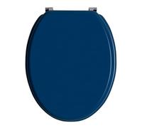 Wirquin 20722726 Abattant WC Woody bleu mat en MDF forme U avec charnières en inox