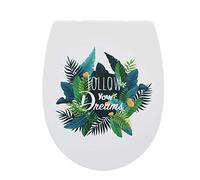 Wirquin 20723074 Abattant WC Marbella Follow Dreams | Thermoplastique, frein de chute, déclipsable, forme universelle, charnières plastiques