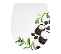 Wirquin 20723074 Abattant WC Marbella Galet | Thermoplastique, frein de chute, déclipsable, forme universelle, charnières plastiques