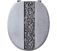 Wirquin 20723908 Abattant WC Woody gris pierres en MDF, 100% FSC, top fix avec charnières inox