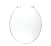 Wirquin 21230001 Abattant WC Woody Paramount en MDF blanc avec charnières en plastiques, forme U